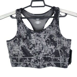 Womens Torrid Active Happy Camper Sports Bra Low Impact Black & Gray Print 1
